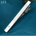 thumbnail image 1 of Pinza de corbata formal plateada para hombre, pinza de corbata de moda sencilla con láser, pinza de corbata de seguridad profesional, 1 of 5