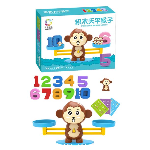 Juguete de matemáticas duradero, juego de mesa de coincidencia de números de diseño lindo para estudiantes (mono marrón) Ehuebsd libre de BPA