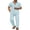 Sky Blue, variant on COOFANDY Men' Summer Beach Outfits 2 Piece Short Sleeve Shirts and Casual Pants Vacation Linen Sets