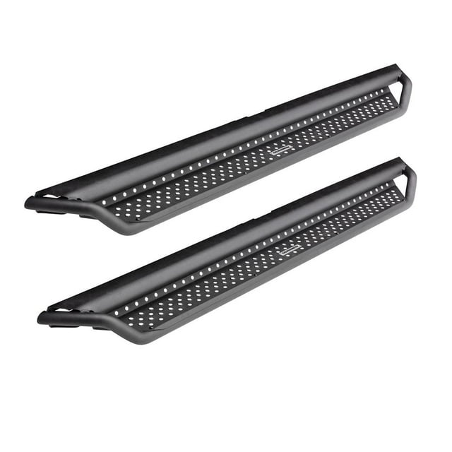 Go Rhino Running Board D14299T Dominator D1; Black; Powder Coated; Steel; With Full Length Drop Down Step; Unlighted; Rocker Panel Mount; With Full Length Slider