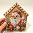 thumbnail image 5 of 3D Christmas Wooden House Rhinestone Art DIY Kit Gift for Craft Lovers, Glittering Holiday Tabletop Decor with Santa Snowman Reindeer, 5 of 9