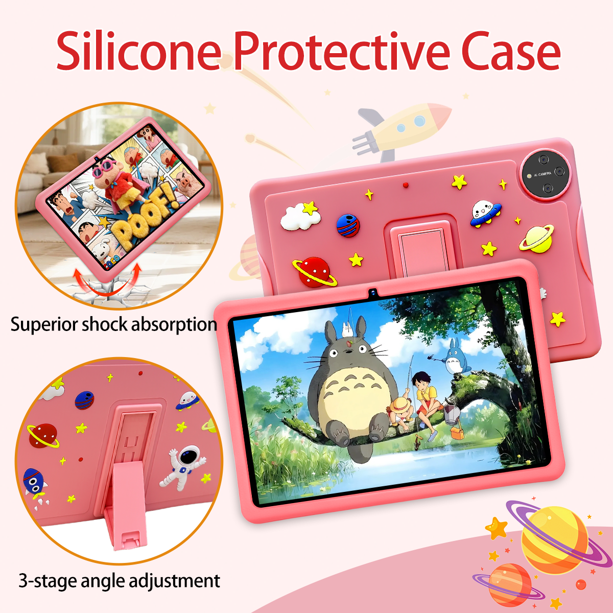 FERATINO Kid Tablet,10inch Ttablet with Parental Control,Google Kids Space, Android Tablet for Kids