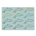 thumbnail image 2 of Sea Animals Cutting Board, Dolphin Silhouettes Intelligent and Playful Fish Grace Marine Ocean Pattern, Decorative Tempered Glass Cutting and Serving Board, Large Size, Multicolor, by Ambesonne, 2 of 5