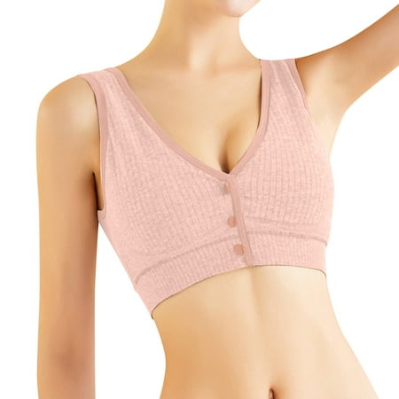 

adviicd Sports Bras Women s Wireless Plus Size Bra Cotton Support Comfort Unlined Sleep Pink 3X-Large