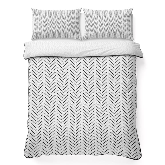 Twin XL Quilt Set 68''x98'', Black Striped Lightweight Summer Bedspread Coverlet Set with 2 Pillow Shams, Modern Abstract Art Geometric Breathable All Season Quilt Bedding for Dorm/Guest Room