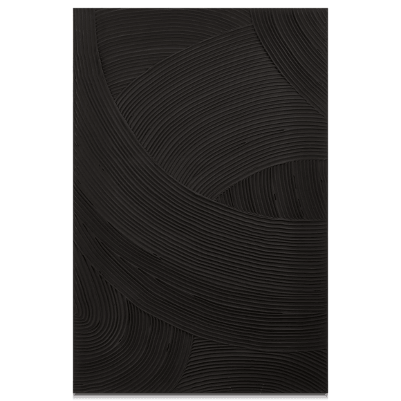 Bouclair Black Tone on Tone Embossed Abstract Oil Painting 45.28 X 30 in (115 X 76.2 cm)