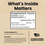 Luma Nutrition Saffron Extract Capsules - Premium Saffron Supplements - 88.50 mg Pure Saffron Pills - Mood Support - Eye Support - Made in The USA - 60 Capsules