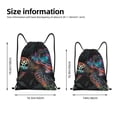 thumbnail image 2 of Saiise Colorful Plant Turtle A Pattern Sports Drawstring Backpack - String Swim Gym Bag with Wet Proof Pocket for Women&Men-Small, 2 of 6