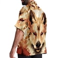 thumbnail image 3 of Pixel Dog Men's Short Sleeve Printed Button Down Hawaiian Beach Shirts, 3 of 6