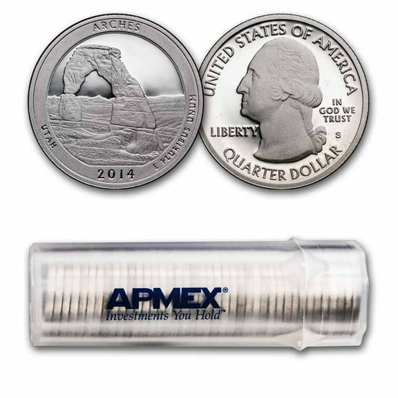 2014-S ATB Quarter Arches National Proof 40-Coin Roll (Silver)