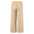 thumbnail image 5 of IFNWSV Boys Pants Solid Color Cotton Linen Breathable Elastic Waistband Comfortable Loose Casual Trousers Khaki 14-15 Years, 5 of 7
