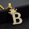 thumbnail image 2 of New Jewels 1.25Ct Real Moissanite Crown Initial Letter "B" Pendant 14K Yellow Gold Plated, 2 of 2