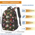 thumbnail image 3 of Pioneer Flower Floral Print Pattern 17" School Backpacks for Teens,Waterproof Oxford Fabric,S-Shape Padded Straps for School,Travel,Hiking,Camping, 3 of 5