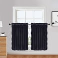 thumbnail image 7 of Shininglove 30inch Velvet Tier Curtains Decorative Curtains (Black 26"x30", Set of 2 ), 7 of 7