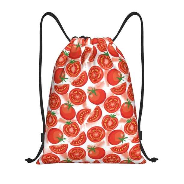 Fotbe Tomatoes Bolsa Mochila con Cordón Estampada, Bolsa de Gimnasio Deportiva, Bolsa Cinch, Bolsa con Cordón para Hombres y Mujeres-Medium