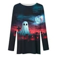 thumbnail image 4 of Fznquz Tunic Plus Size Blouses for Curvy Women Crewneck Halloween Tops Long Sleeve Casual Loose Womens Clothes, 4 of 5