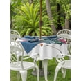 thumbnail image 2 of Outdoor Tablecloth with Umbrella Hole and Zipper, Tropical Plants Round Table Cloth 60 Inch Waterproof Tablecloth, Country Summer Botanical Cactus Plants Picnic Table Cover for Patio Camping, 2 of 7