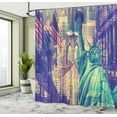 thumbnail image 4 of Ambesonne American Shower Curtain, New York Landmarks Flag, 69"Wx70"L, Blue Red White, 4 of 4