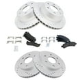 thumbnail image 2 of TRQ Performance Drilled & Slotted Brake Rotor & Metallic Pad Front & Rear Kit, 2 of 6