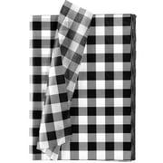 Whaline 120 Sheet PriNst Buffalo Plaid Tissue Paper, White Black, 13.78" x 19.69", Christmas, New Year, Birthday, Wedding Wrapping Paper