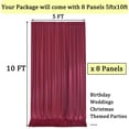 thumbnail image 3 of Cortinas de fondo NSSONBEN, color granate, 40 x 10 pies, para fiestas, 8 paneles, 3 of 6