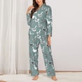 thumbnail image 2 of Daiia cartoon geese for Women's Long-Sleeved Pajama Set – Soft & Comfortable Sleepwear Button-Up Pajamas Cozy Lounge Wear-Medium, 2 of 7