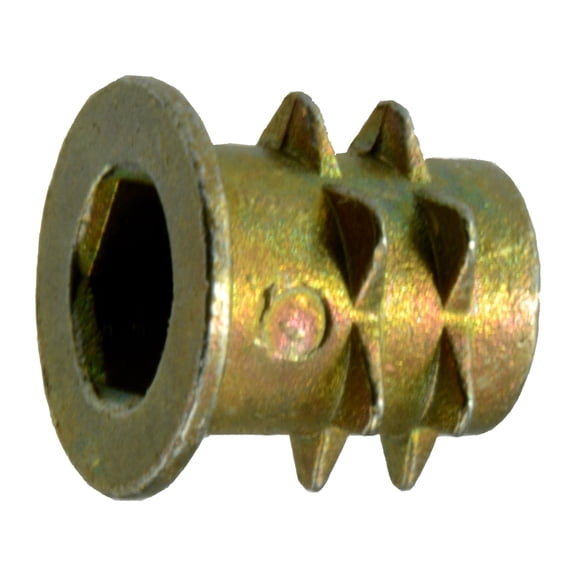 4mm-0.7 x 10mm Die Cast Zinc Coarse Thread Soft Wood Inserts (15 pcs.)