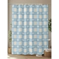 thumbnail image 4 of Fsddascl Blue Plaid Shower Curtain Set - Small 36" x 72" Washable Bathtub Curtain with 12 Hooks, Country Cute Love Pastoral Heart Lattice Waterproof Fabric Stall Shower Curtains for Bathroom/Bathtub, 4 of 6