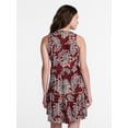 thumbnail image 4 of Time and Tru Women's and Women's Plus Sleeveless Tiered Mini Dress, Sizes XS-4X, 4 of 6