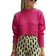 thumbnail image 2 of KOMOO Women Ripped Frayed Sweater Long Sleeve Ripped Hem Crop Knitwear Knitted Pullover Crop Sweater, 2 of 3