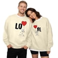 thumbnail image 2 of Couples Matching Sweatshirt His and Her Crewneck Pullover Personalized Anniversary Sweater Valentines Day Gift, 2 of 5