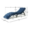 thumbnail image 5 of Greta Lounge Chaise, Navy Blue Tufted Velvet, Black Wood, 73 Inch, 5 of 5