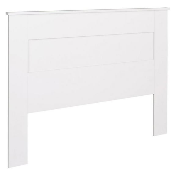 Pemberly Row Traditional Wood Queen Flat Panel Headboard in White
