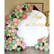 SPECOOL Sage Green Peach Blush Pink Balloons Garland Arch Kit Safari Woodland Balloon Arch with Olive Green Gold Metallic Balloons for Baby Bridal Shower Wedding Jungle Theme Birthday Party Decoration