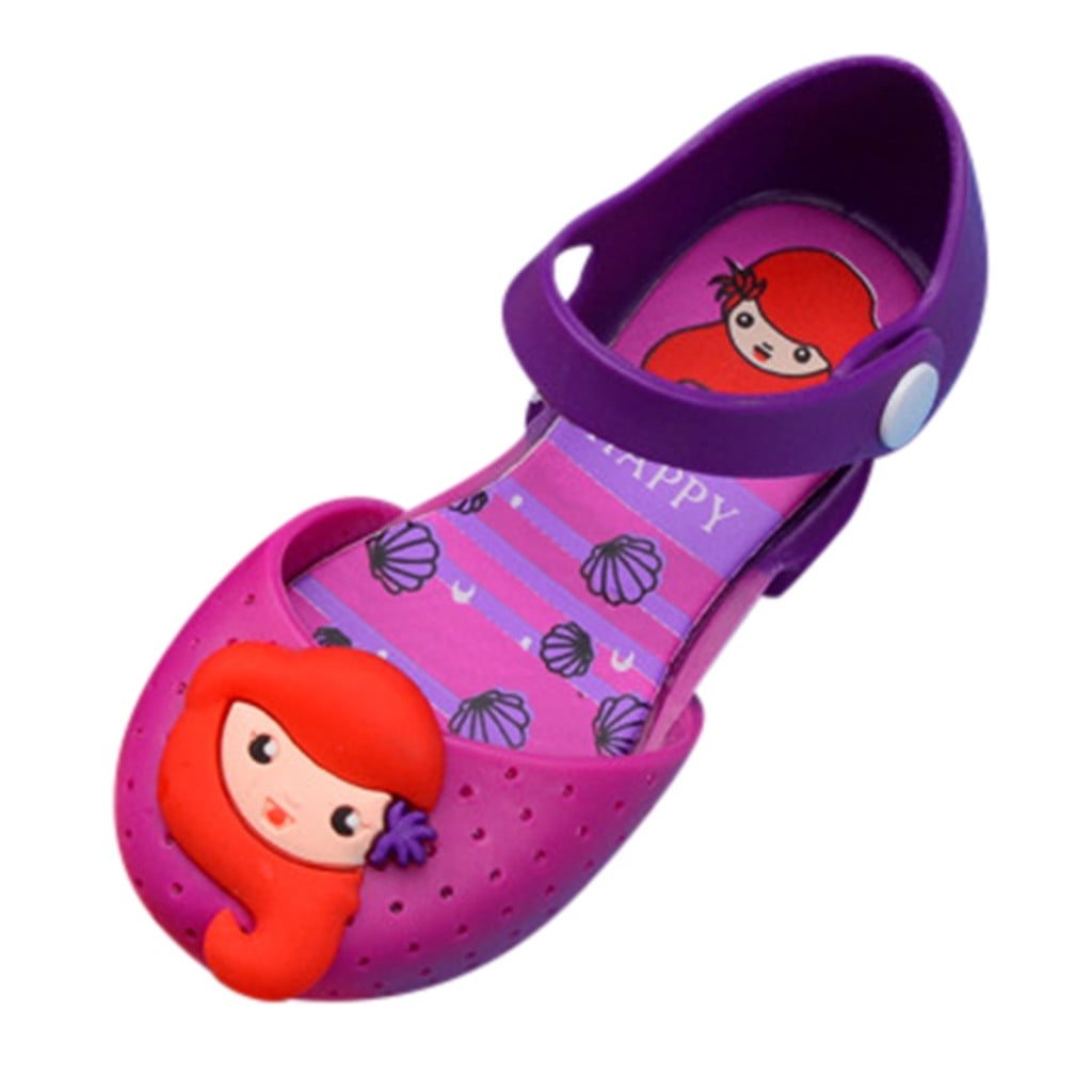 Toddler Infant Kids Baby Girls Cartoon Casual Princess Cute Jelly Shoes Sandals 