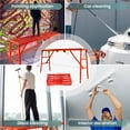 thumbnail image 6 of Heavy Duty Folding Scaffold Platform, 770 LBS Capacity Anti-slip Mesh Scaffolding with One-Touch Automatic Fold for Commercial Use, 6 of 7