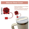 thumbnail image 3 of 3 Rose Straw Covers For Valentine's Day, Silicone Straw Tips With Rose Design, Reusable Straw Toppers For Party, Daily Use, Gift Giving - 3 Pack, 3 of 6