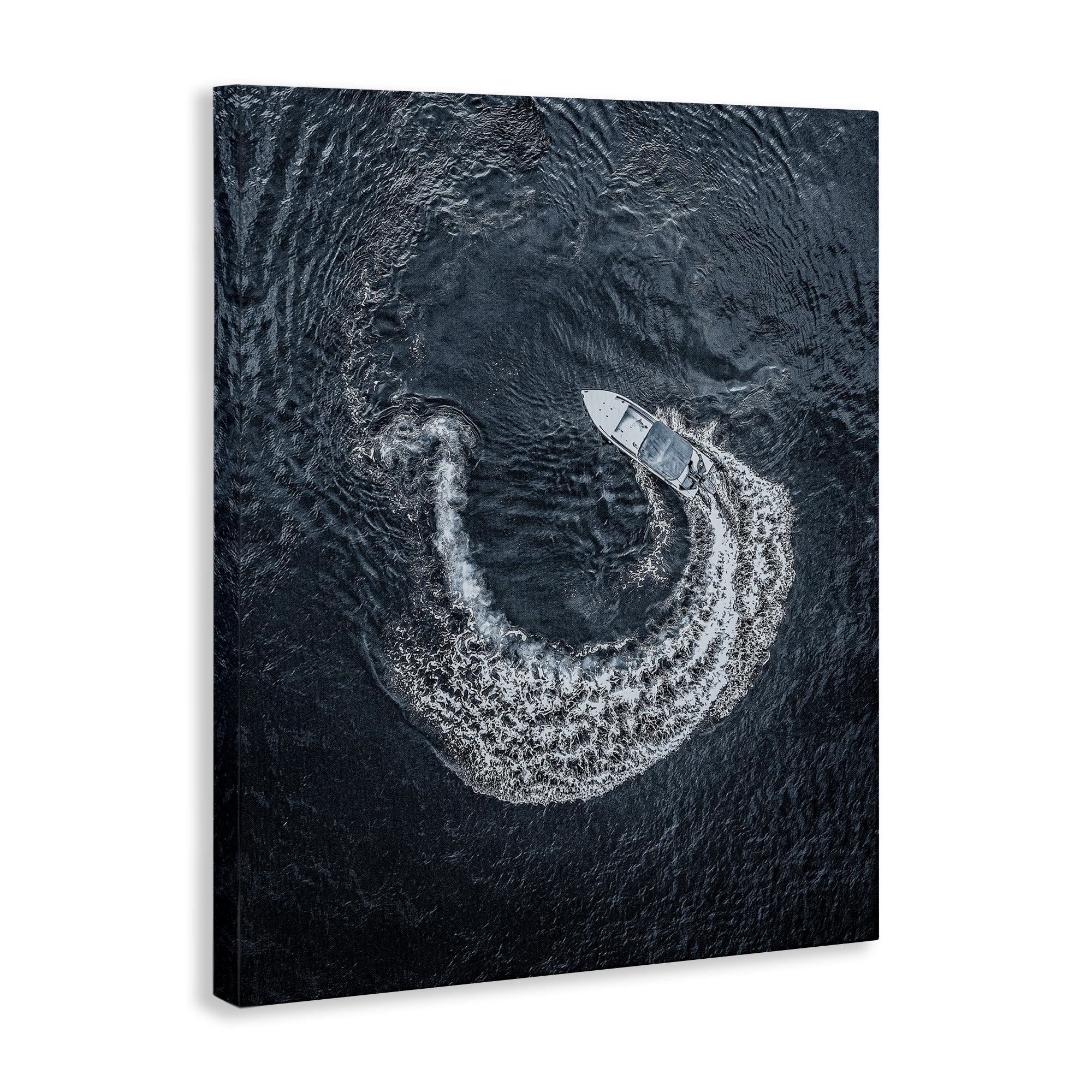 Stupell Industries Boat Circling Water Transportation Photography Gallery Wrapped Canvas Art Print Wall Art, 16 x 20