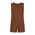 thumbnail image 5 of Idoravan 2 Two Piece Sets Womens Clothes Casual Summer Women's Fashion Summer Tank Tops Sleeveless Blouses Drawstring Pockets Shorts Two Piece Set, 5 of 9