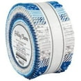 thumbnail image 2 of Jelly Roll - Holiday Charms Blue Colorstory Robert Kaufman Christmas Winter Silver Metallic 2.5" Strips Roll-Ups Bundle Quilter's Cotton Fabric Precuts (RU-1084-40) M492.29, 2 of 2