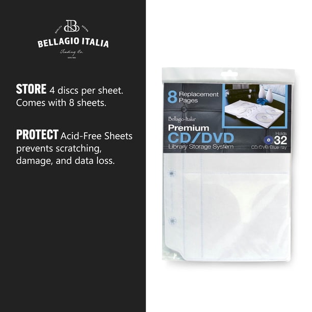 Bellagio CD/DVD Sheets (8 Pack) | Binders for ecommerce - Walmart