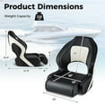 thumbnail image 3 of Gymax Sports Flip up Boat Seat Captain Bucket Seat w/ Flip-up Bolster 21'' High Back, 3 of 10