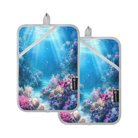 

Vzayy Kitchen Pot Holders Sets Heat Resistants for Cooking Baking A Group Of Coral Reefs