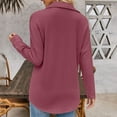 thumbnail image 4 of Olyvenn Womens Shacket Casual Button Down Shirts Loose Boyfriend Shirt Jackets Tops Jacquard Lightweight Long Sleeve Shirts Fall Tops 2024 Fashion Wine 12, 4 of 8