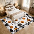 thumbnail image 4 of Large Area Rugs 8'x10', Orange Pumpkins Halloween Carpet Runner Indoor Outdoor Rugs Home Decor Aesthetic, Black Castle Black Plaid Non Slip Mats Washable Accent Rug for Living Room Bedroom, 4 of 8