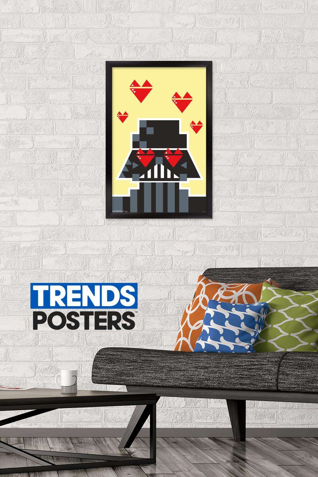 Star Wars: Saga - Vader Hearts Wall Poster, 14.725" x 22.375", Framed