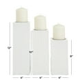 thumbnail image 3 of CosmoLiving by Cosmopolitan 3 Candle White Wood Geometric Carved Pillar Candle Holder, Set of 3, 3 of 8
