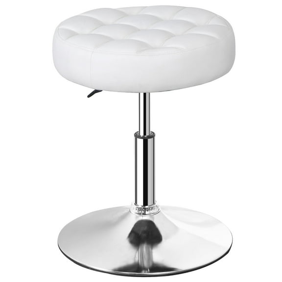 SSyao Adjustable Round Ottoman Stool Vanity Stool Chair PU Leather Swivel Makeup Stool
