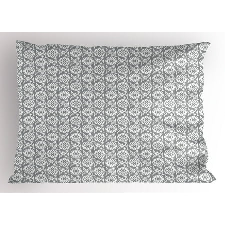 - Grey and White Pillow Sham Rich Royal Victorian Garden Pattern Stylized Petals and Leaves Antique Look, Decorative Standard Queen Size Printed Pillowcase, 30 X 20 Inches, Grey White, by Ambesonne