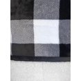thumbnail image 4 of Cuddle Duds Black & White Buffalo Plaid Sherpa Fleece Micro Plush Throw Blanket, 4 of 4